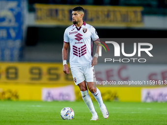 Adam Masina of Torino FC during the Serie A Enilive match between Hellas Verona and Torino FC at Stadio Marcantonio Bentegodi on September 2...