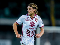 Borna Sosa of Torino FC looks on during the Serie A Enilive match between Hellas Verona and Torino FC at Stadio Marcantonio Bentegodi on Sep...