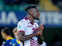 Duvan Zapata of Torino FC looks dejected during the Serie A Enilive match between Hellas Verona and Torino FC at Stadio Marcantonio Bentegod...