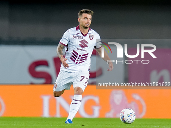 Karol Linetty of Torino FC during the Serie A Enilive match between Hellas Verona and Torino FC at Stadio Marcantonio Bentegodi on September...