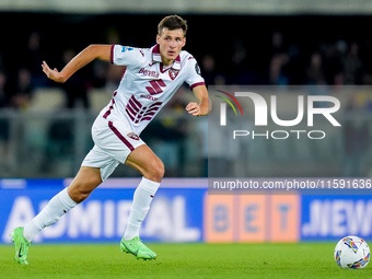 Gvidas Gineitis of Torino FC during the Serie A Enilive match between Hellas Verona and Torino FC at Stadio Marcantonio Bentegodi on Septemb...