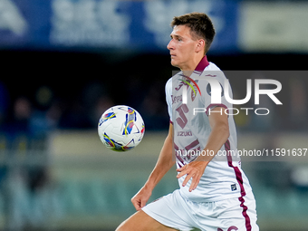 Gvidas Gineitis of Torino FC during the Serie A Enilive match between Hellas Verona and Torino FC at Stadio Marcantonio Bentegodi on Septemb...