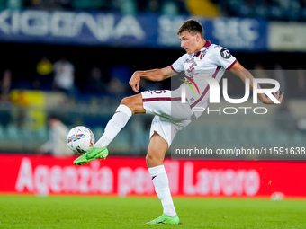 Gvidas Gineitis of Torino FC during the Serie A Enilive match between Hellas Verona and Torino FC at Stadio Marcantonio Bentegodi on Septemb...