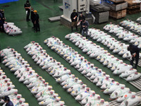 An early morning tuna auction takes place at Toyosu Market in Tokyo, Japan, on September 22, 2023. On September 20, 2024, according to the o...