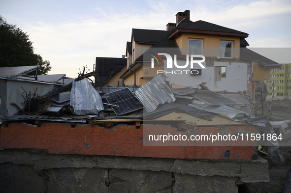 A house heavily damaged by the flood is seen in Stronie Slaskie, Poland on September 20, 2024. 