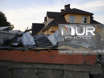 A house heavily damaged by the flood is seen in Stronie Slaskie, Poland on September 20, 2024. (