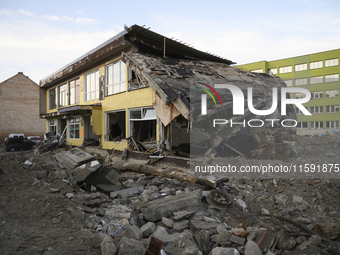 A house heavily damaged by the flood is seen in Stronie Slaskie, Poland on September 20, 2024. (