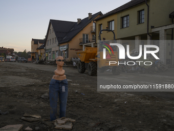 Debris and damaged houses are seen after floods swept the town of  Stronie Slaskie, Poland on September 20, 2024. (