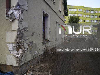 A house heavily damaged by the flood is seen in Stronie Slaskie, Poland on September 20, 2024. (