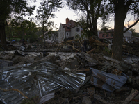 Heavily damaged houses and debris left by the flood are pictured in Stronie Slaskie, Poland on September 20, 2024. (