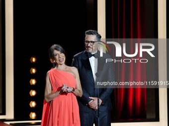 Javier Bardem receives the award during the 72nd San Sebastian International Film Festival in San Sebastian, Spain, on September 20, 2024. (