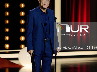 Javier Bardem receives the award during the 72nd San Sebastian International Film Festival in San Sebastian, Spain, on September 20, 2024. (