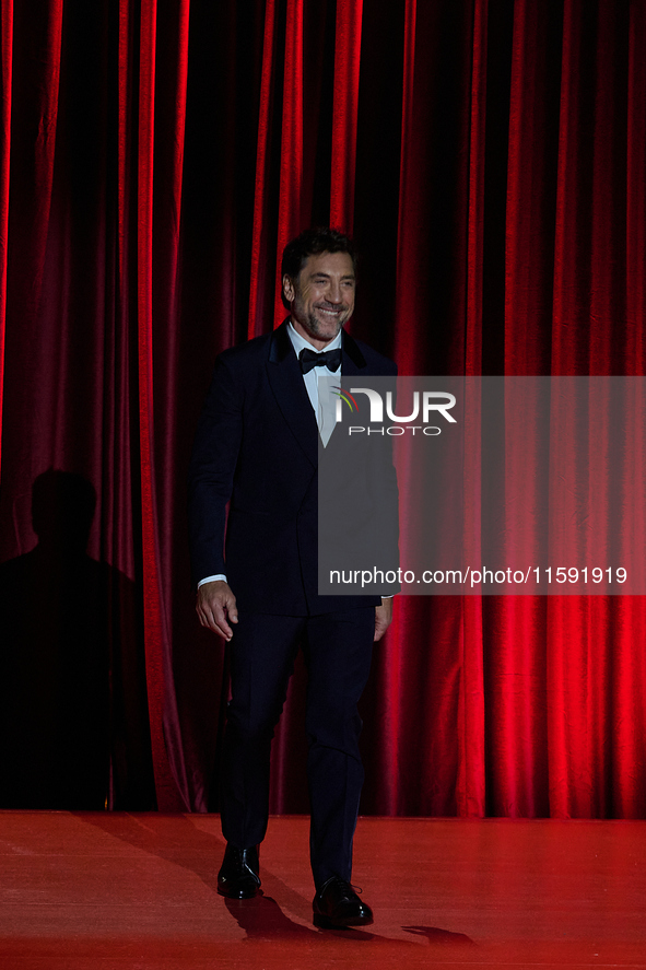 Javier Bardem receives the award during the 72nd San Sebastian International Film Festival in San Sebastian, Spain, on September 20, 2024. 