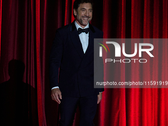 Javier Bardem receives the award during the 72nd San Sebastian International Film Festival in San Sebastian, Spain, on September 20, 2024. (