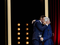 Javier Bardem receives the award during the 72nd San Sebastian International Film Festival in San Sebastian, Spain, on September 20, 2024. (