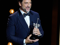 Javier Bardem receives the award during the 72nd San Sebastian International Film Festival in San Sebastian, Spain, on September 20, 2024. (