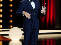 Javier Bardem receives the award during the 72nd San Sebastian International Film Festival in San Sebastian, Spain, on September 20, 2024. (