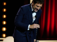 Javier Bardem receives the award during the 72nd San Sebastian International Film Festival in San Sebastian, Spain, on September 20, 2024. (