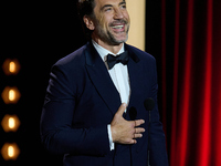 Javier Bardem receives the award during the 72nd San Sebastian International Film Festival in San Sebastian, Spain, on September 20, 2024. (