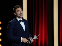 Javier Bardem receives the award during the 72nd San Sebastian International Film Festival in San Sebastian, Spain, on September 20, 2024. (