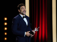 Javier Bardem receives the award during the 72nd San Sebastian International Film Festival in San Sebastian, Spain, on September 20, 2024. (