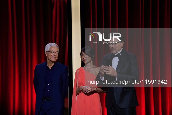 Javier Bardem receives the award during the 72nd San Sebastian International Film Festival in San Sebastian, Spain, on September 20, 2024. 