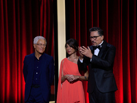 Javier Bardem receives the award during the 72nd San Sebastian International Film Festival in San Sebastian, Spain, on September 20, 2024. (