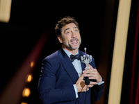 Javier Bardem receives the award during the 72nd San Sebastian International Film Festival in San Sebastian, Spain, on September 20, 2024. (