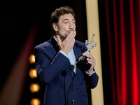 Javier Bardem receives the award during the 72nd San Sebastian International Film Festival in San Sebastian, Spain, on September 20, 2024. (