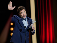 Javier Bardem receives the award during the 72nd San Sebastian International Film Festival in San Sebastian, Spain, on September 20, 2024. (