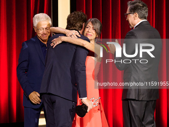 Javier Bardem receives the award during the 72nd San Sebastian International Film Festival in San Sebastian, Spain, on September 20, 2024. (