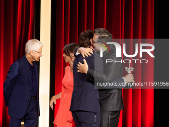 Javier Bardem receives the award during the 72nd San Sebastian International Film Festival in San Sebastian, Spain, on September 20, 2024. (