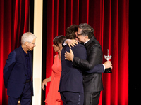 Javier Bardem receives the award during the 72nd San Sebastian International Film Festival in San Sebastian, Spain, on September 20, 2024. (