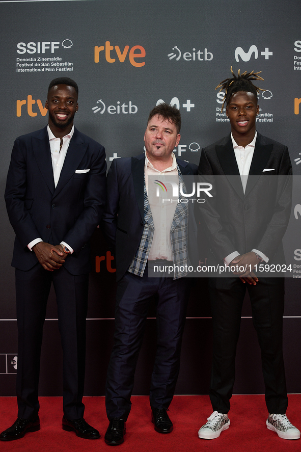 Nico Williams and Inaki Williams attend the red carpet opening of the 72nd San Sebastian International Film Festival in San Sebastian, Spain...