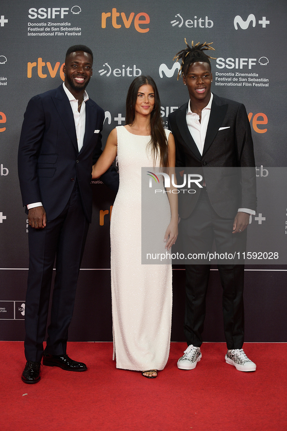 Nico Williams and Inaki Williams attend the red carpet opening of the 72nd San Sebastian International Film Festival in San Sebastian, Spain...