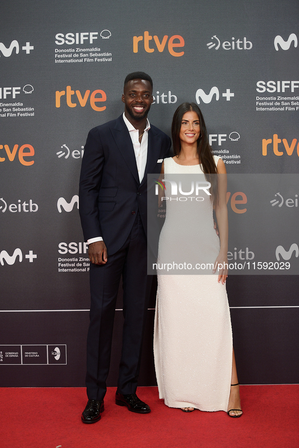 Nico Williams and Inaki Williams attend the red carpet opening of the 72nd San Sebastian International Film Festival in San Sebastian, Spain...