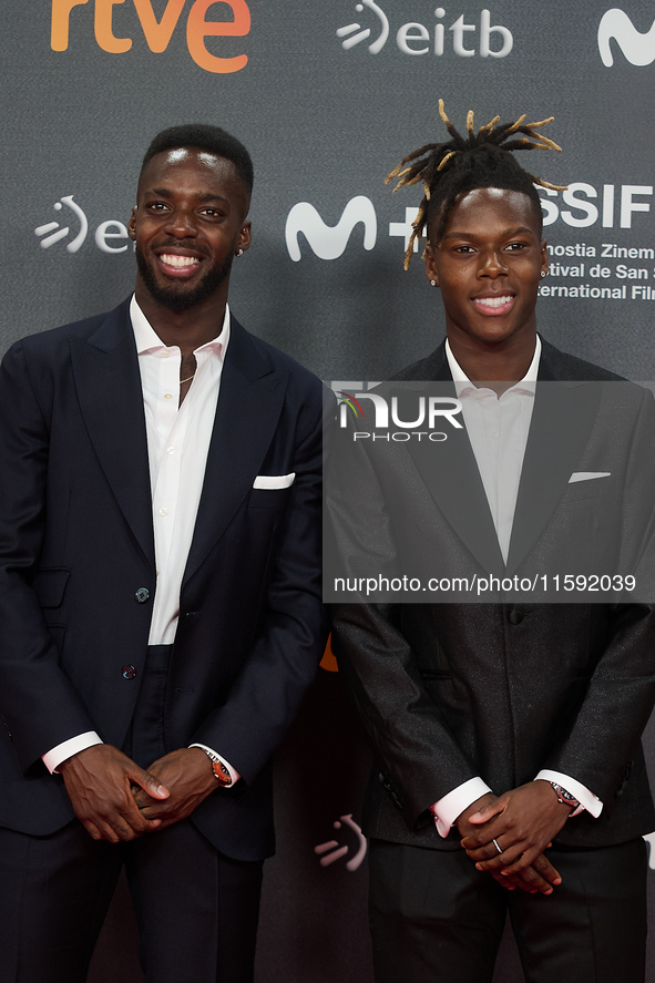 Nico Williams and Inaki Williams attend the red carpet opening of the 72nd San Sebastian International Film Festival in San Sebastian, Spain...