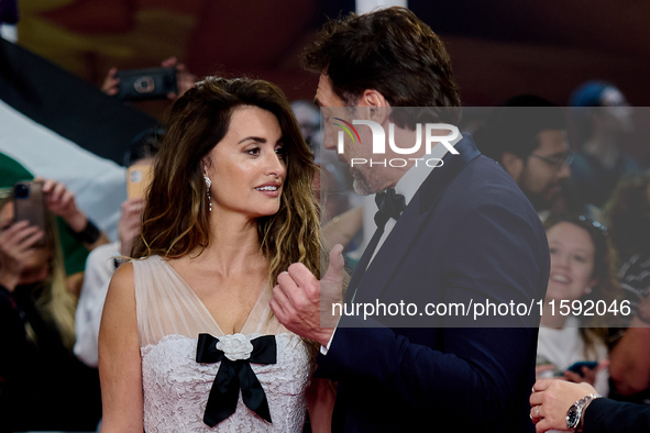 Penelope Cruz and Javier Bardem attend the red carpet opening of the 72nd San Sebastian International Film Festival in San Sebastian, Spain,...