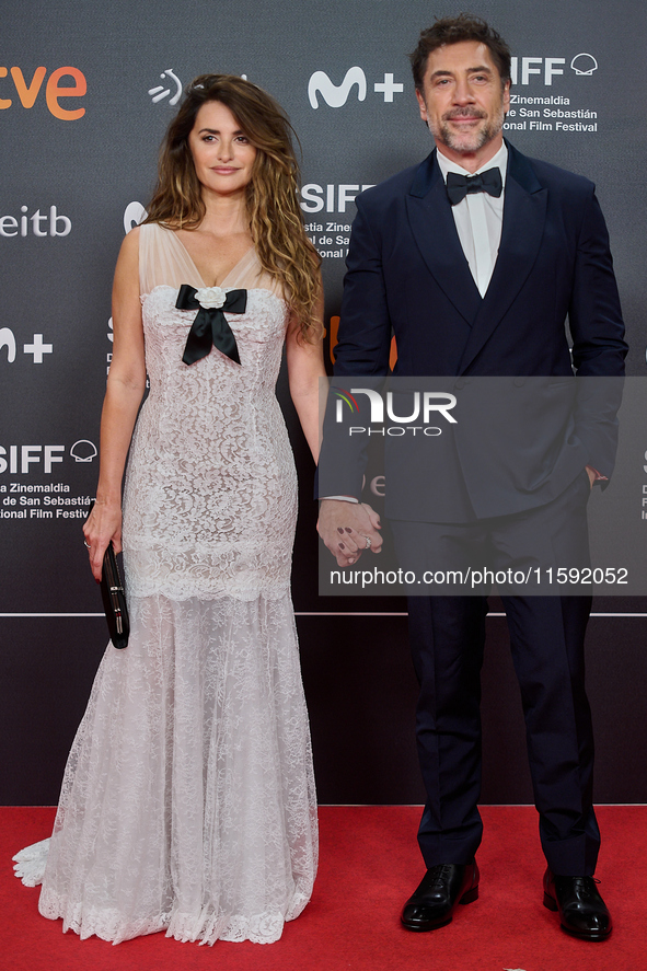 Penelope Cruz and Javier Bardem attend the red carpet opening of the 72nd San Sebastian International Film Festival in San Sebastian, Spain,...