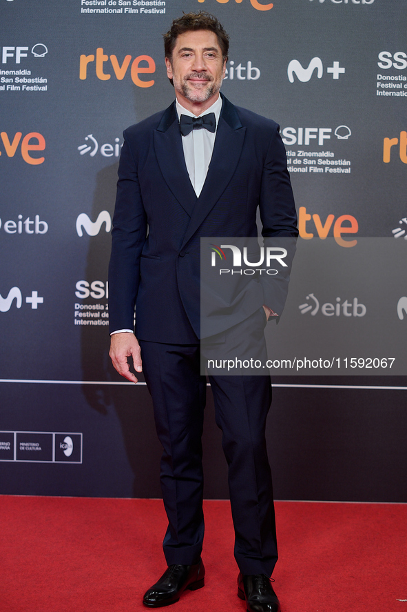 Javier Bardem attends the red carpet opening of the 72nd San Sebastian International Film Festival in San Sebastian, Spain, on September 20,...