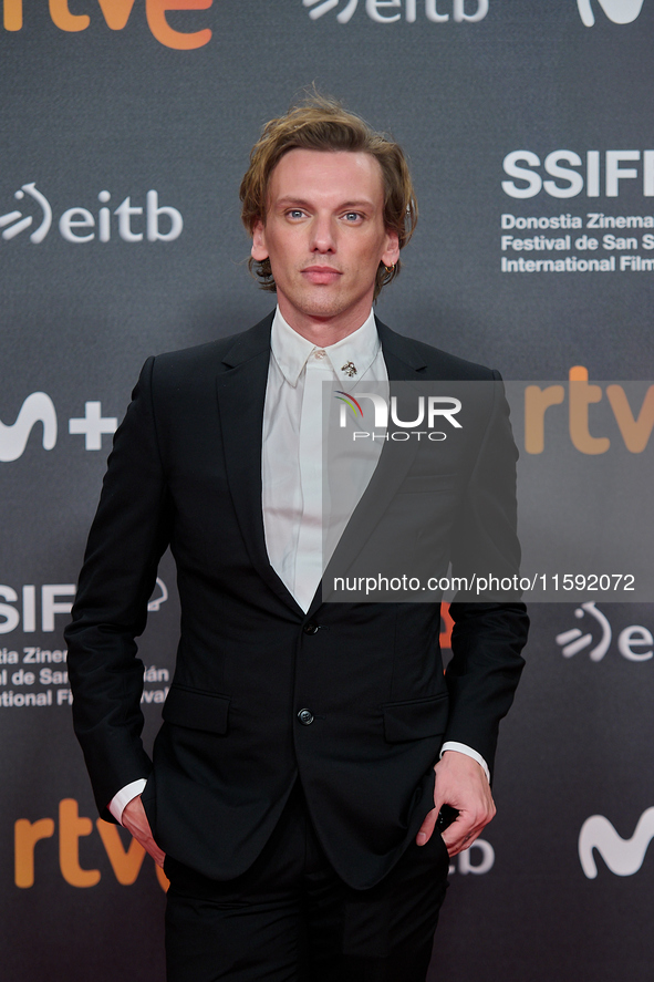 Jaime Campbell attends the red carpet opening of the 72nd San Sebastian International Film Festival in San Sebastian, Spain, on September 20...