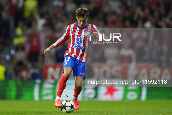 Rodrigo Riquelme left winger of Atletico de Madrid and Spain in action during the UEFA Champions League 2024/25 League Phase MD1 match betwe...