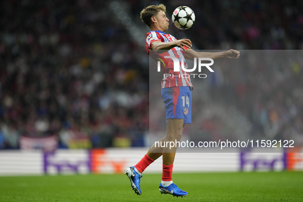 Marcos Llorente central midfield of Atletico de Madrid and Spain controls the ball during the UEFA Champions League 2024/25 League Phase MD1...