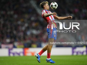 Marcos Llorente central midfield of Atletico de Madrid and Spain controls the ball during the UEFA Champions League 2024/25 League Phase MD1...