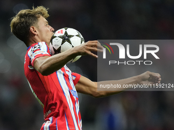 Marcos Llorente central midfield of Atletico de Madrid and Spain controls the ball during the UEFA Champions League 2024/25 League Phase MD1...