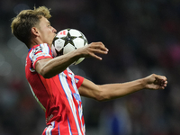 Marcos Llorente central midfield of Atletico de Madrid and Spain controls the ball during the UEFA Champions League 2024/25 League Phase MD1...