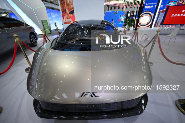 Visitors view JAC Group's concept car DEFINE at the 2024 World Manufacturing Conference in Hefei, China, on September 20, 2024. This four-do...