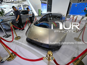 Visitors view JAC Group's concept car DEFINE at the 2024 World Manufacturing Conference in Hefei, China, on September 20, 2024. This four-do...