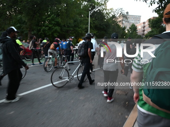 Protesters march and demonstrate for Black and Palestinian liberation following the subway shooting in Brooklyn, strikes from Israel on Hezb...