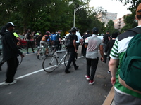 Protesters march and demonstrate for Black and Palestinian liberation following the subway shooting in Brooklyn, strikes from Israel on Hezb...